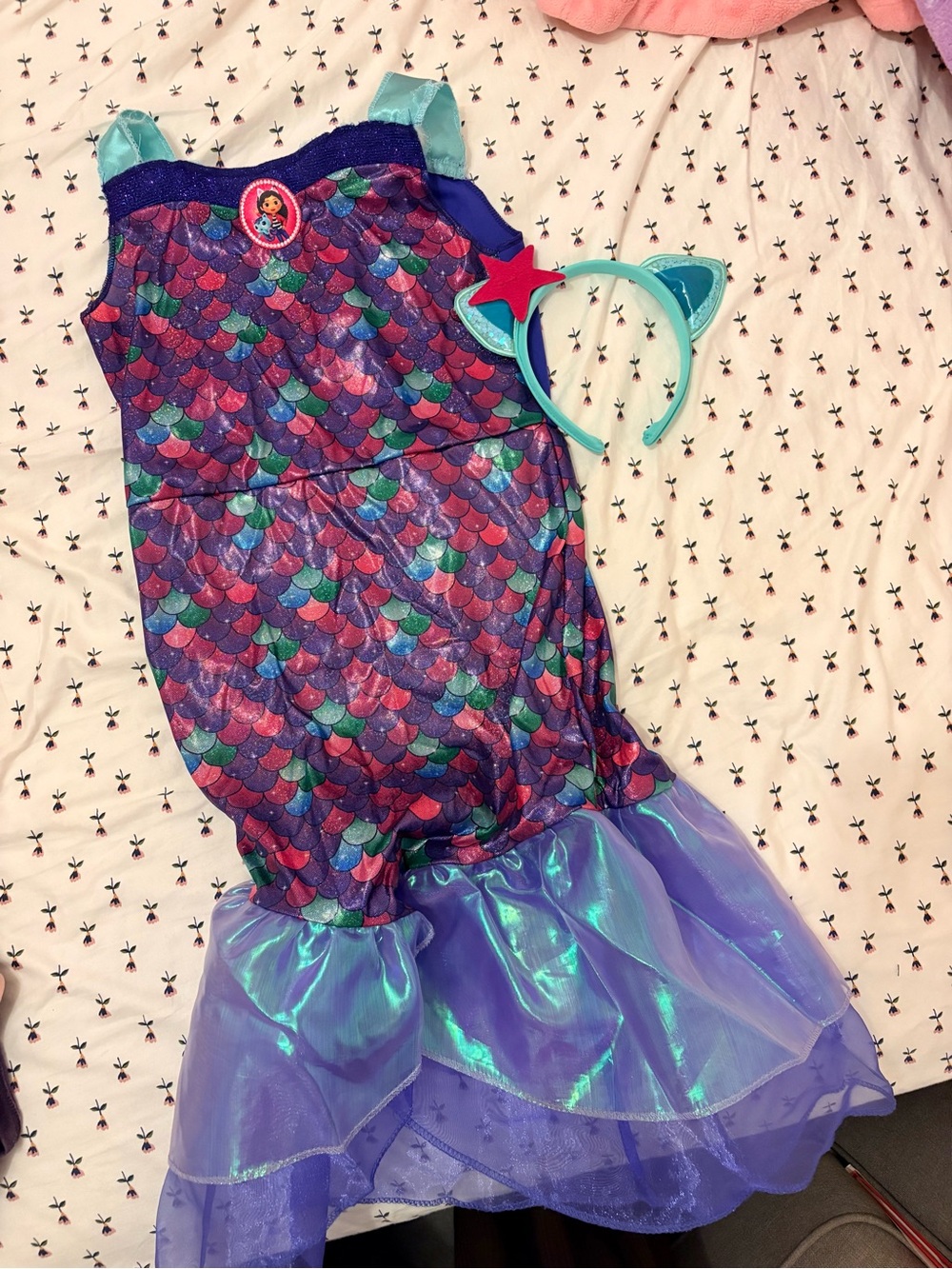 GUC Gabby’s Dollhouse Mercat Costume Dress with Headband Halloween small 4-6x
